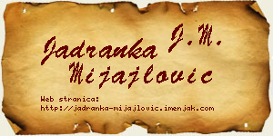 Jadranka Mijajlović vizit kartica